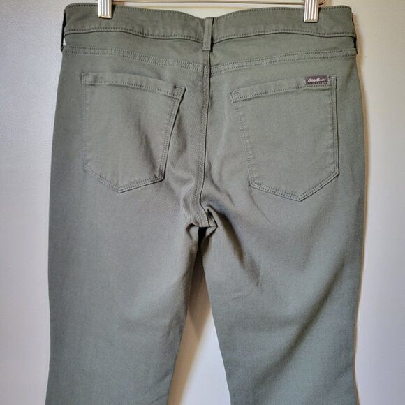 EUC EDDIE BAUER SLIGHTLY CURVY SKINNY ANKLE ARMY GREEN JEANS SZ 12 PETITE - Picture 3 of 16